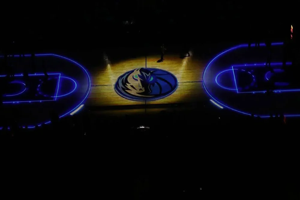 A general view of the basketball court before a game between the Golden State Warriors and the Dallas Mavericks at American Airlines Center on Nov. 20, 2019 in Dallas.